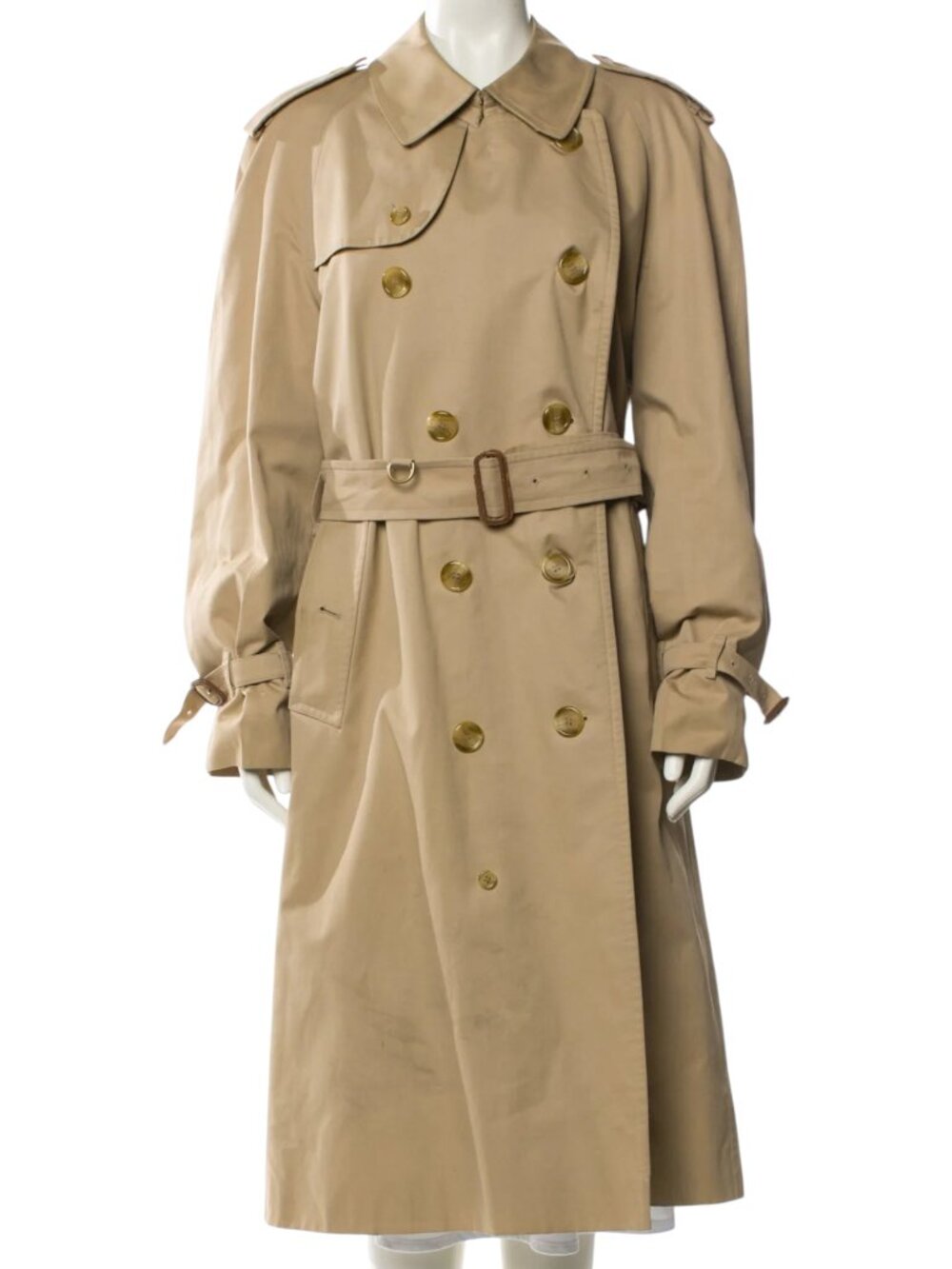 Vintage Burberrys' Khaki Oversized Trench Coat - Size XL